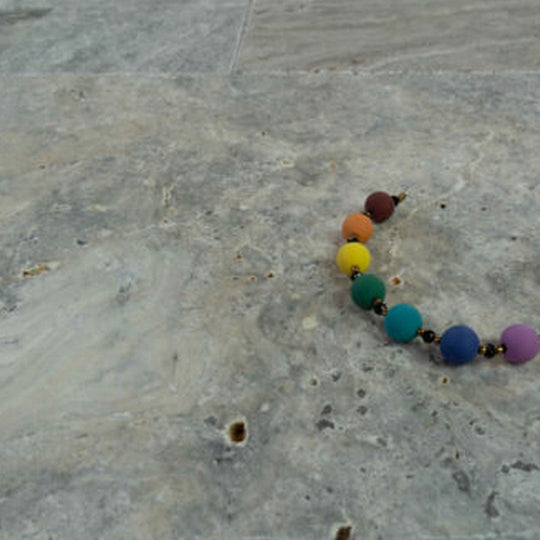 Keystone Nordic Silver Tumbled Travertine Versailles Pattern Tile-Nordic Silver