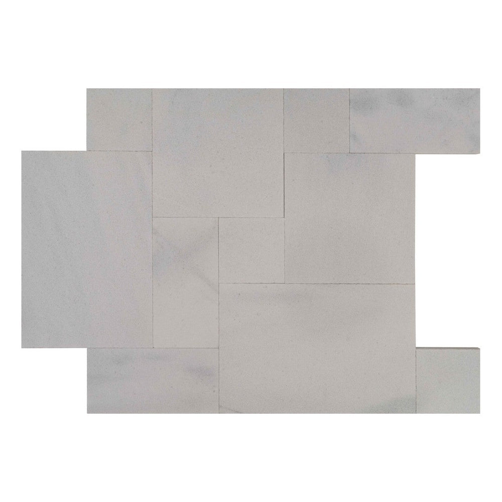 Keystone Snow White Sandblasted Marble Versailles Pattern Paver