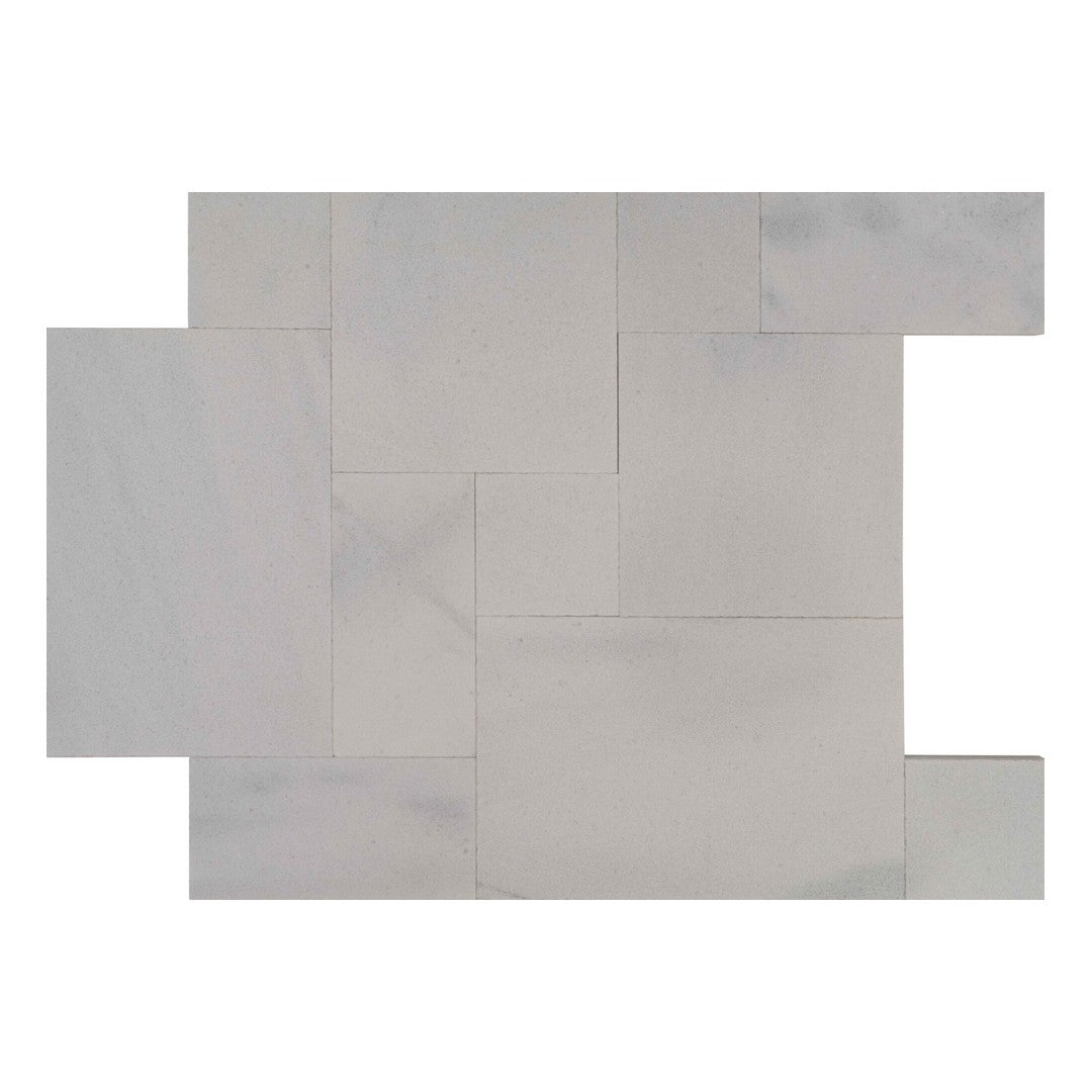 Keystone Snow White Sandblasted Marble Versailles Pattern Paver