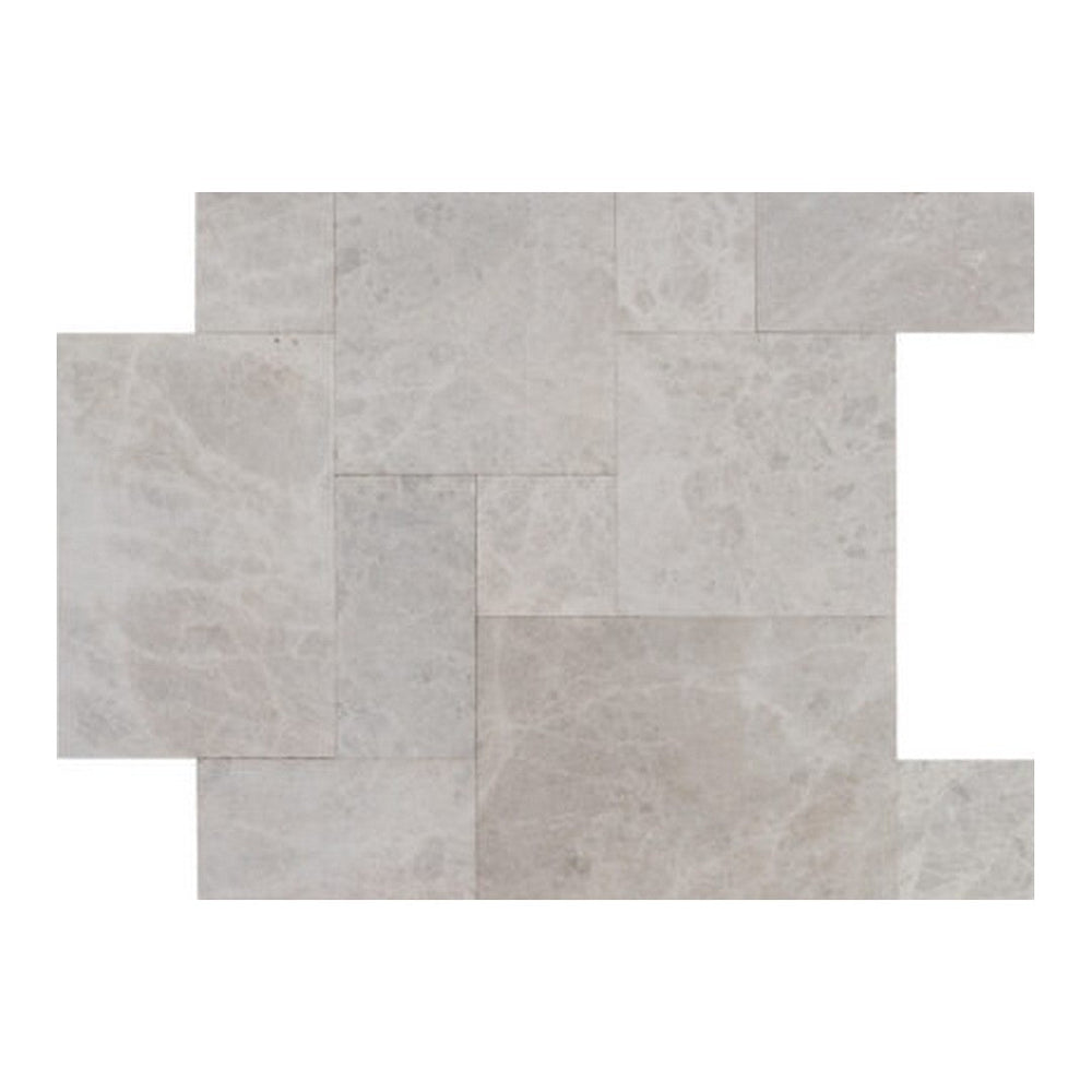 Keystone Aqua Gray Sandblasted Marble Versailles Pattern Paver