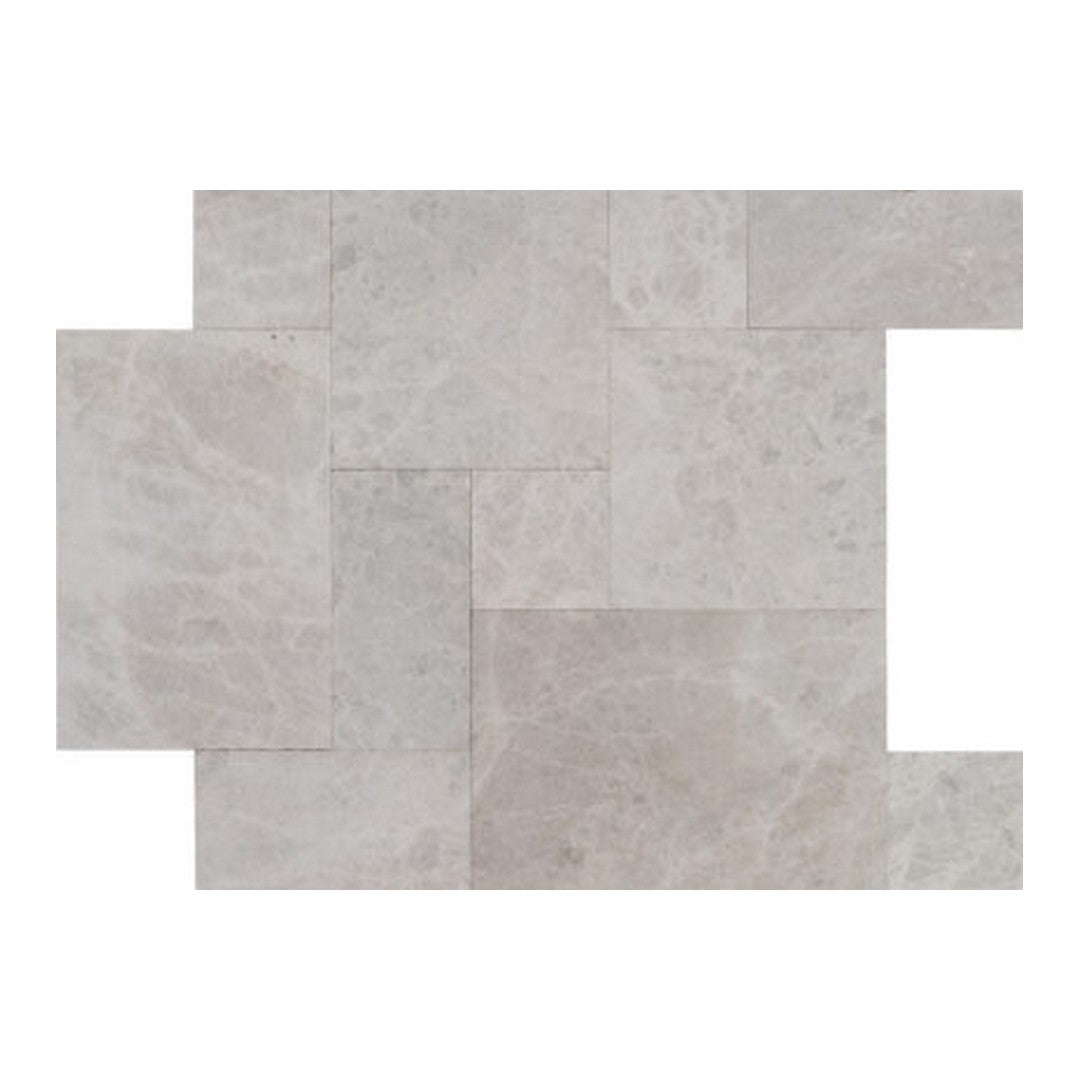 Keystone Aqua Gray Sandblasted Marble Versailles Pattern Paver