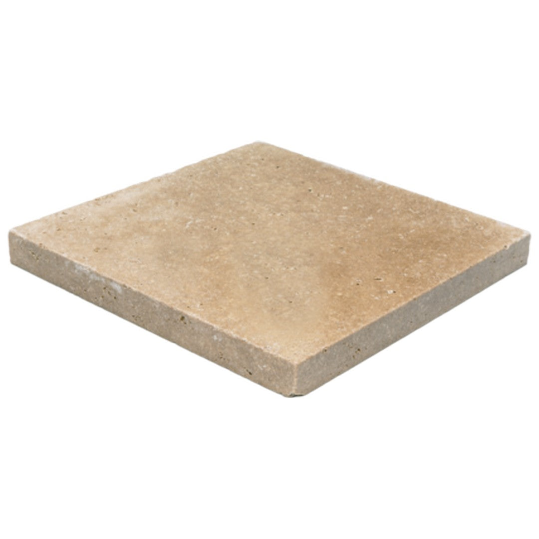 Keystone 12" x 12" Ivory Light Tumbled Travertine Paver-Ivory Light