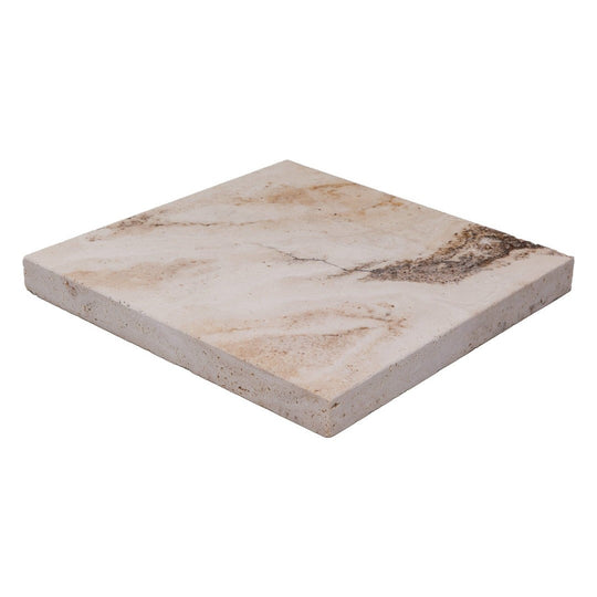 Keystone 12" x 12" Tiramisu Tumbled Travertine Paver-Tiramisu