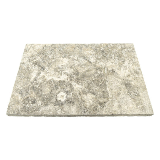 Keystone 16" x 24" Nordic Silver Tumbled Travertine Paver-Nordic Silver