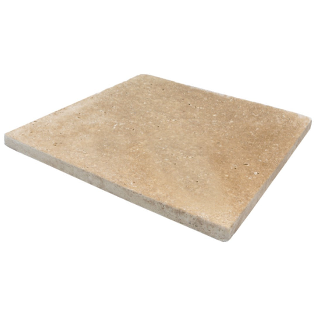 Keystone 24" x 24" Ivory Light Tumbled Travertine Paver-Ivory Light