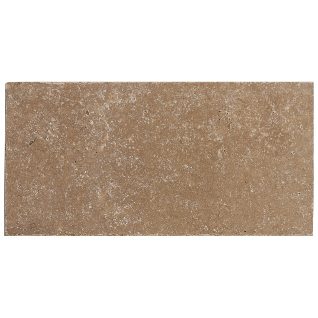 Keystone 6" x 12" American Chestnut Tumbled Travertine Paver-American Chestnut