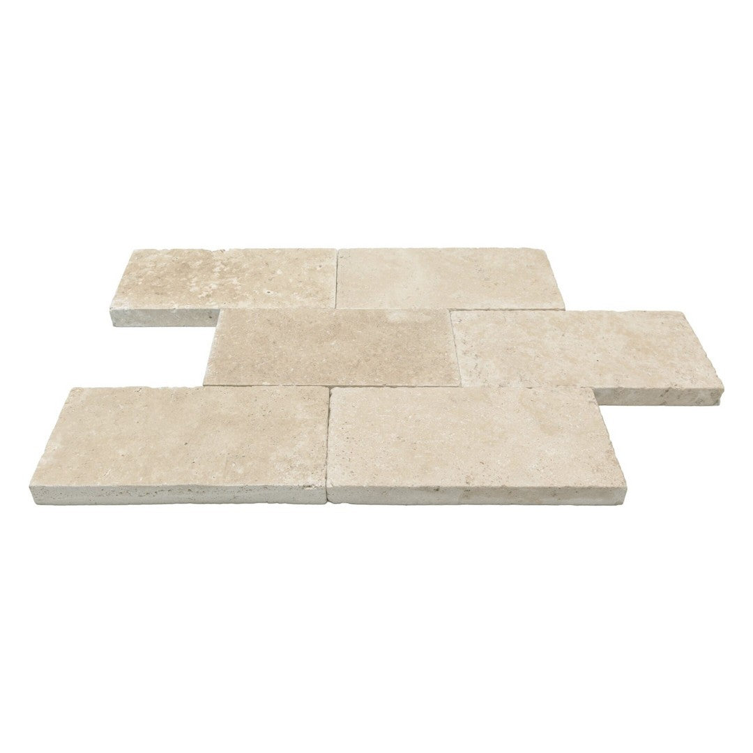 Keystone 6" x 12" Extra Light Tumbled Travertine Paver-Extra Light