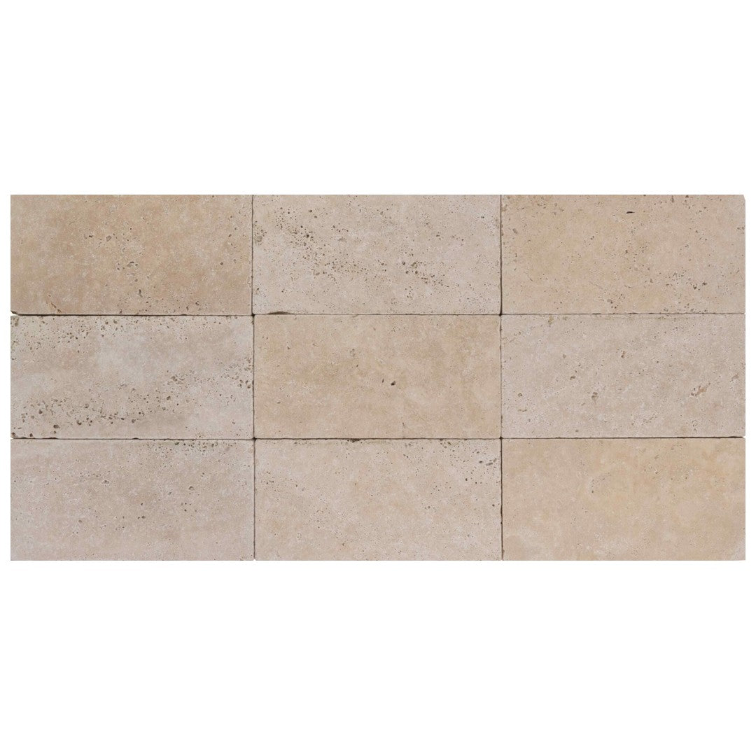 Keystone 6" x 12" Extra Light Tumbled Travertine Paver