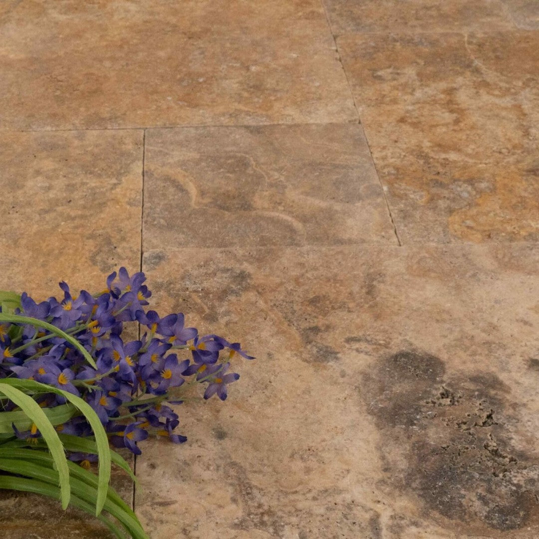 Keystone Escabesa Tumbled Travertine Versailles Pattern Paver-Escabesa