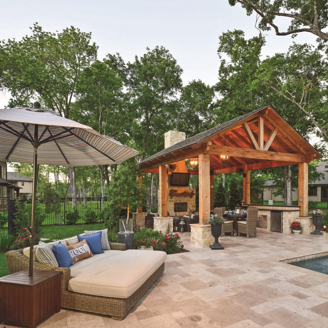 Keystone Extra Light Tumbled Travertine Versailles Pattern Paver-Extra Light