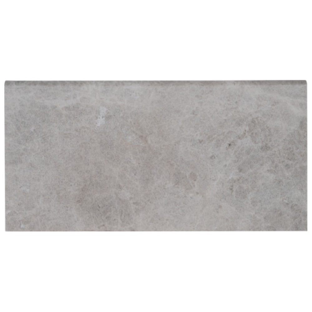 Keystone 12" x 24" Aqua Gray Sandblasted Marble Bullnose Coping