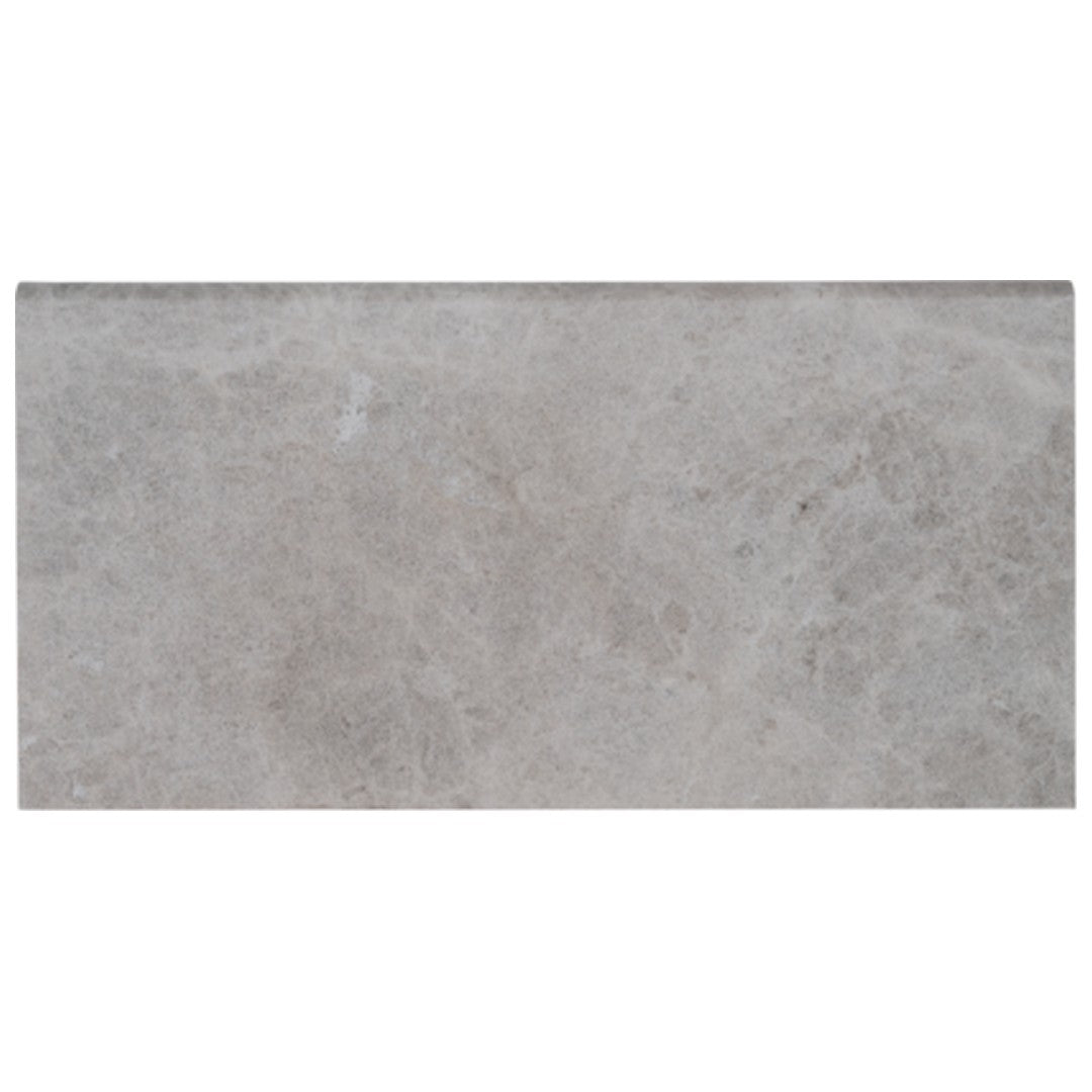 Keystone 12" x 24" Aqua Gray Sandblasted Marble Bullnose Coping