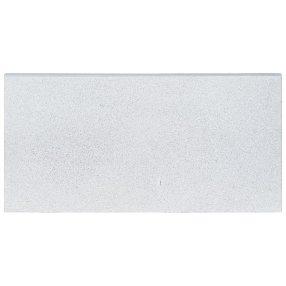 Keystone 12" x 24" Snow White Sandblasted Marble Bullnose Coping