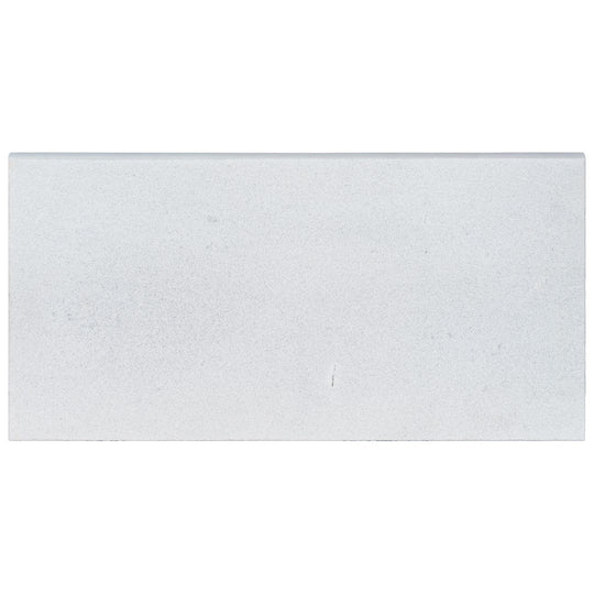 Keystone 12" x 24" Snow White Sandblasted Marble Bullnose Coping