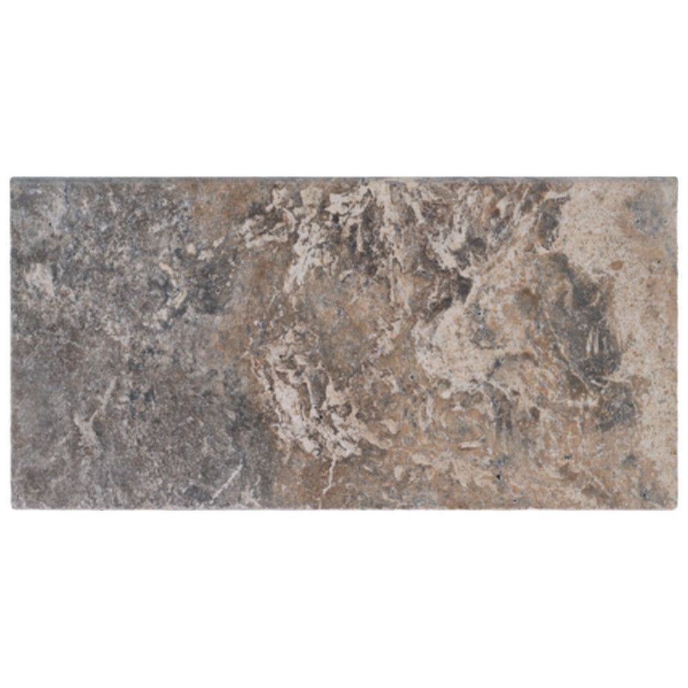 Keystone 12" x 24" Nordic Silver Travertine Bullnose Coping