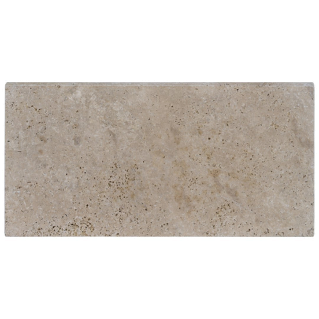 Keystone 12" x 24" Ivory Light Travertine Bullnose Coping