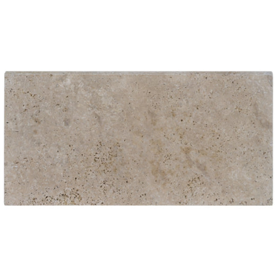 Keystone 12" x 24" Ivory Light Travertine Bullnose Coping