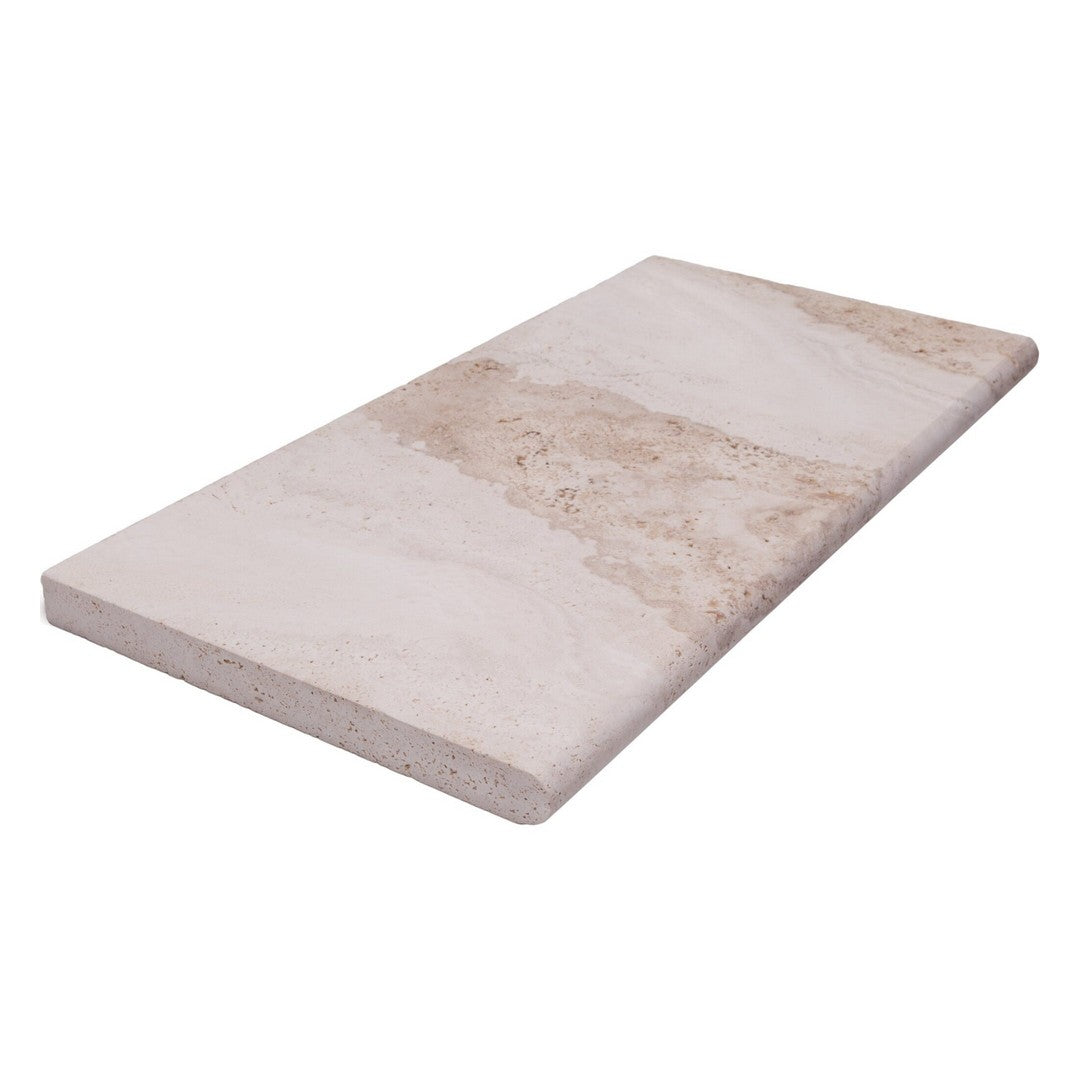 Keystone 12" x 24" Tiramisu Travertine Bullnose Coping-Tiramisu