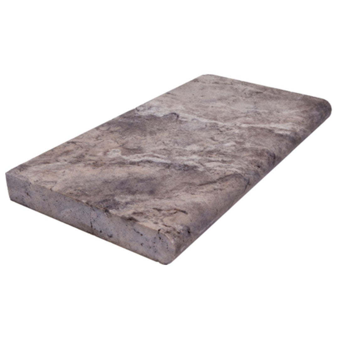 Keystone 12" x 24" Nordic Silver Travertine 5Cm Bullnose Coping