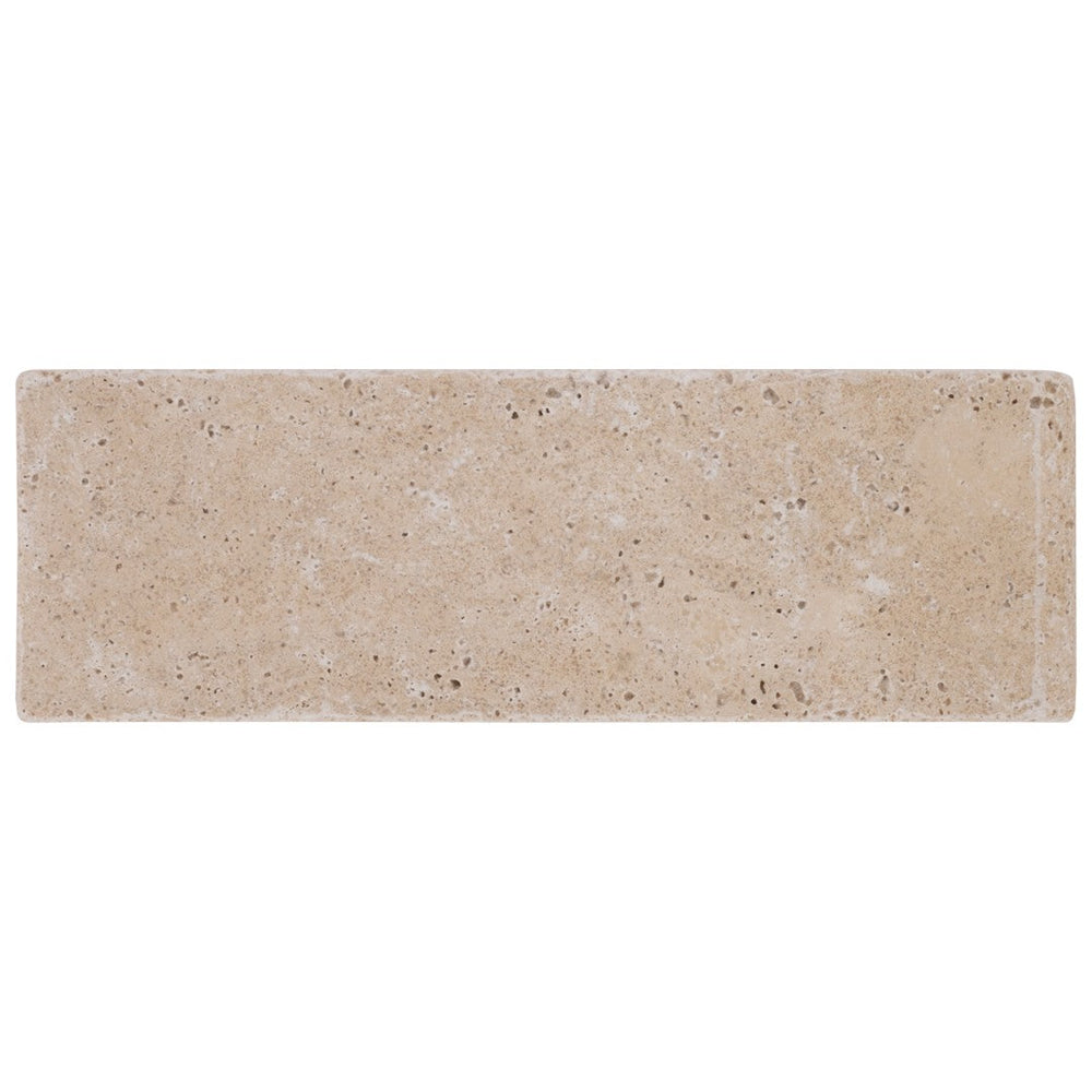 Keystone 4" x 12" Extra Light Tumbled Travertine Paver