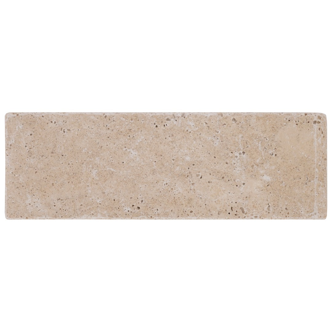 Keystone 4" x 12" Extra Light Tumbled Travertine Paver