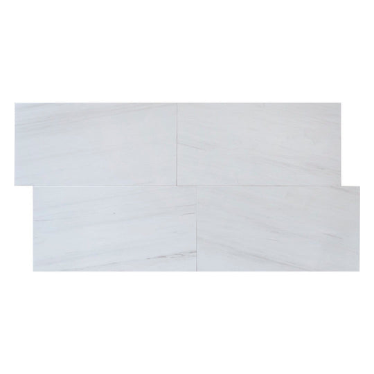 Keystone 12" x 24" Bianco Dolomite Polished Marble Tile-Bianco Dolomite