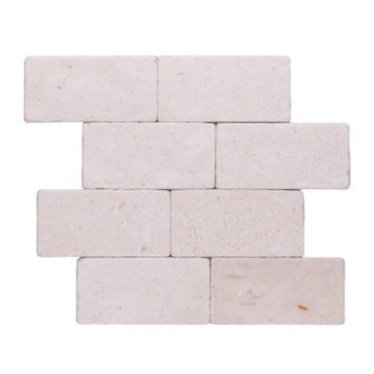 Keystone 3" x 6" Shell Beach Tumbled Limestone Tile-Shell Beach