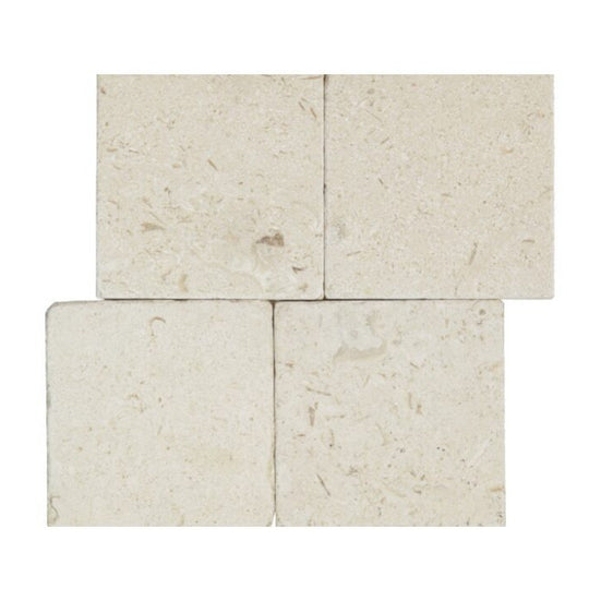 Keystone 6" x 6" Shell Beach Tumbled Limestone Tile-Shell Beach