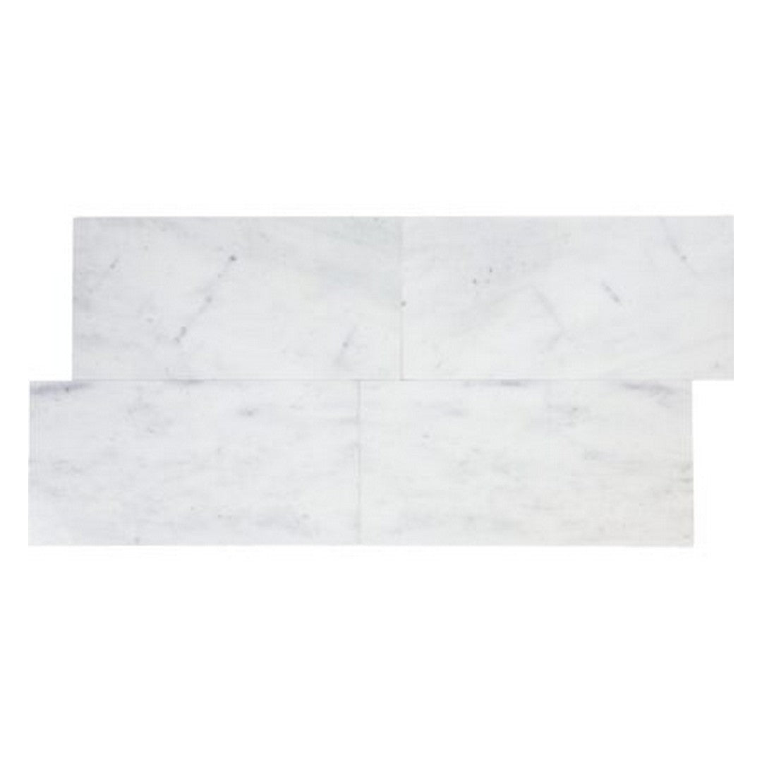Keystone 12" x 24" Snow White Honed Marble Filled Tile-Snow White