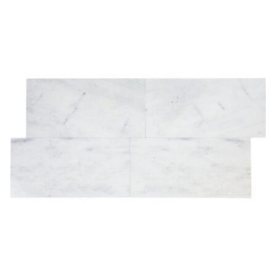 Keystone 12" x 24" Snow White Honed Marble Filled Tile-Snow White