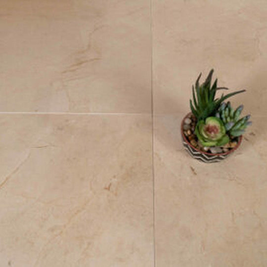 Keystone 18" x 18" Crema Marfil Polished Marble Tile-Crema Marfil