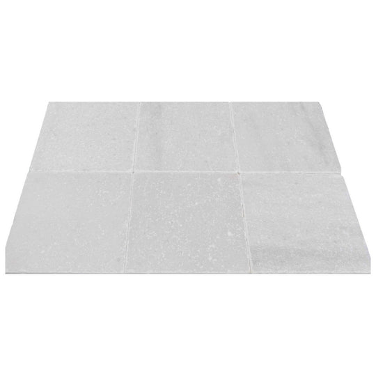 Keystone 6" x 6" Snow White Tumbled Marble Tile-Snow White