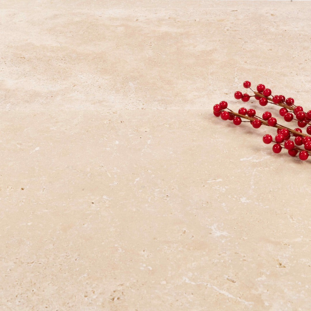 Keystone 16" x 24" Extra Light Tumbled Travertine Tile-Extra Light