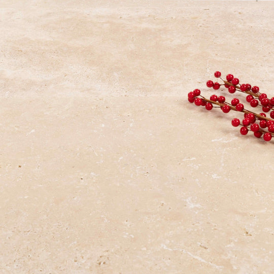 Keystone 16" x 24" Extra Light Tumbled Travertine Tile-Extra Light