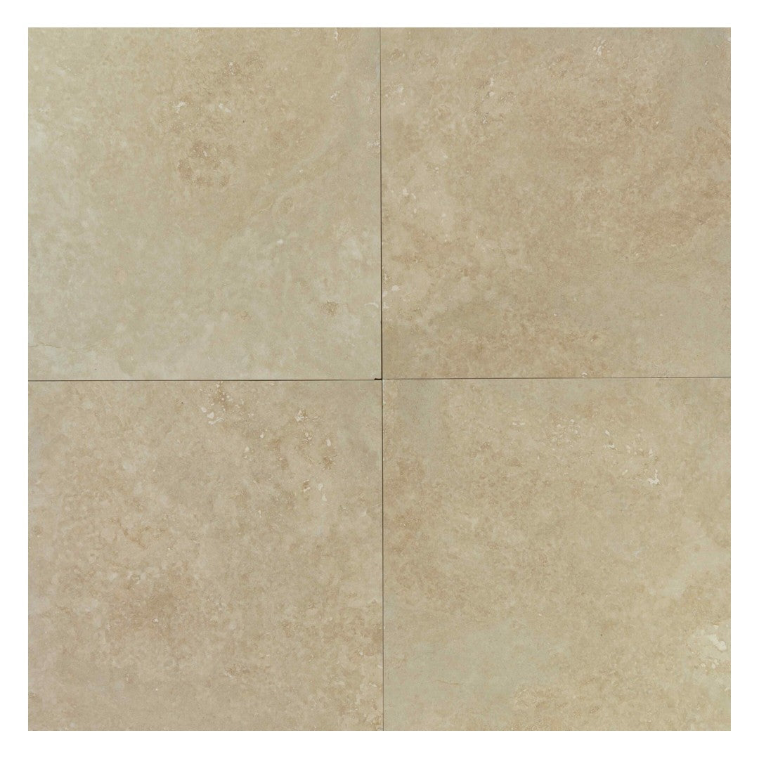 Keystone 18" x 18" Ivory Light Honed Travertine Filled Tile-Ivory Light