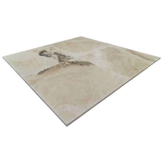 Keystone 18" x 18" Tiramisu Honed Travertine Filled Tile-Tiramisu