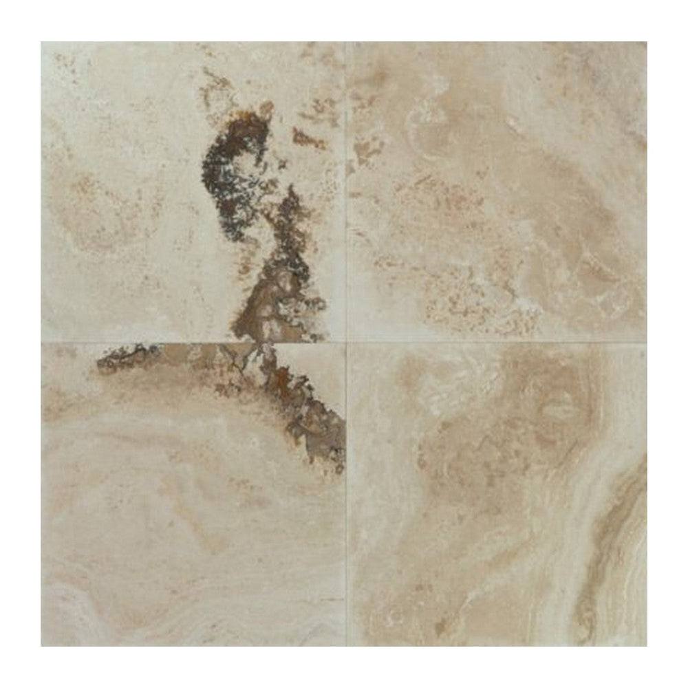 Keystone 18" x 18" Tiramisu Honed Travertine Filled Tile