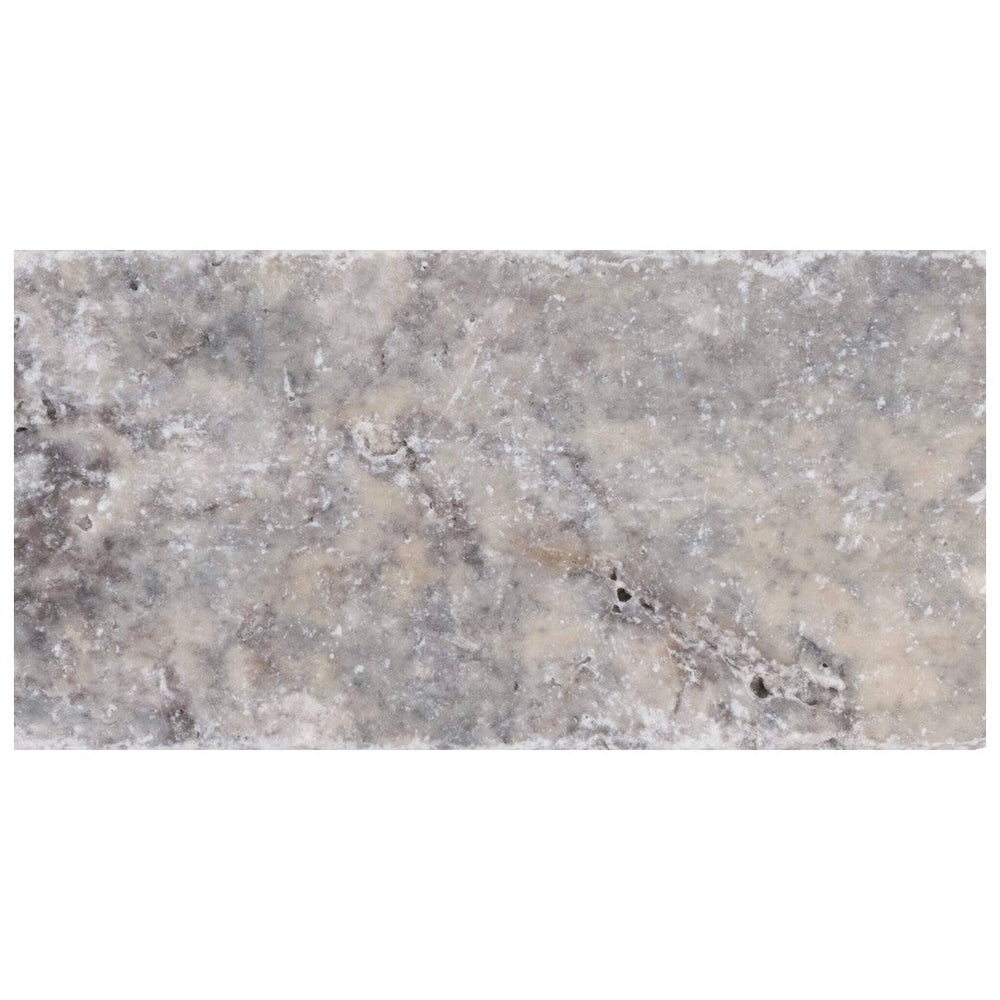 Keystone 3" x 6" Nordic Silver Tumbled Travertine Tile