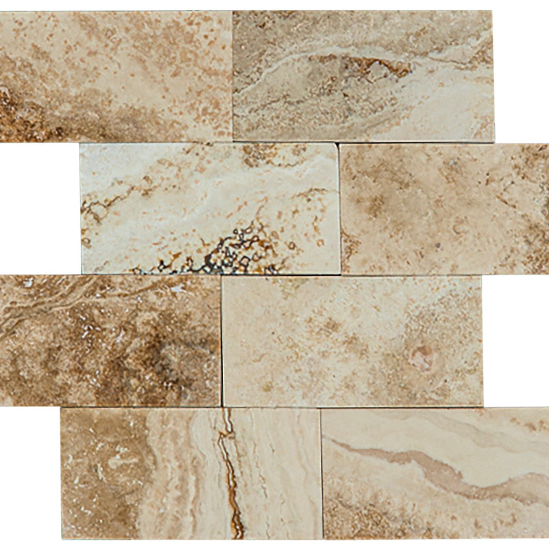 Keystone 3" x 6" Tiramisu Honed Travertine Filled Tile-Tiramisu