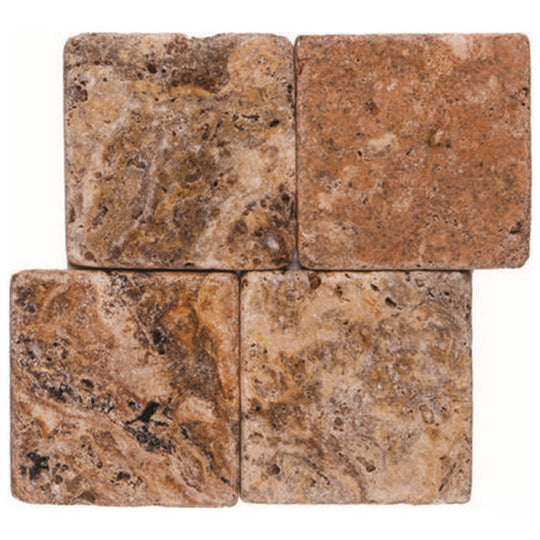 Keystone 6" x 6" Escabesa Tumbled Travertine Tile-Escabesa