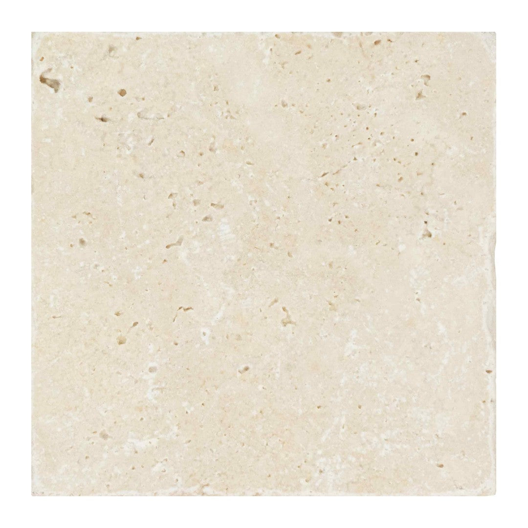 Keystone 6" x 6" Extra Light Tumbled Travertine Tile