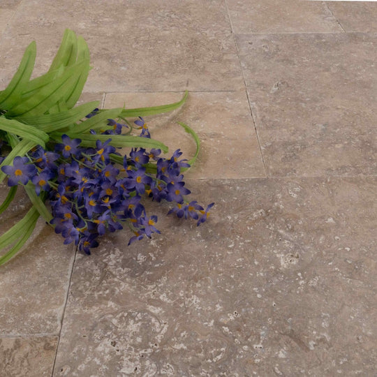 Keystone Classic Travertine Tumbled Versailles Pattern Paver-Classic Travertine