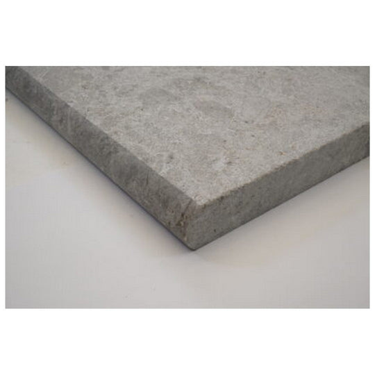 Keystone 12" x 24" Cleopatra Gray Sandblasted Marble Bullnose Coping-Cleopatra Gray