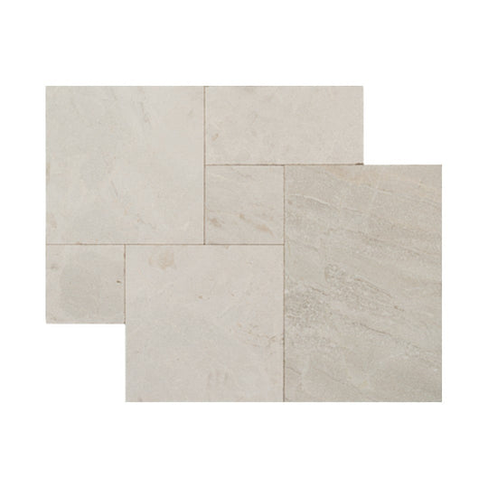 Keystone Troy Beige Sandblasted Marble Versailles Pattern Paver