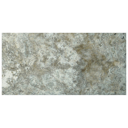 Keystone 12" x 24" Premium Silver Travertine Bullnose Coping