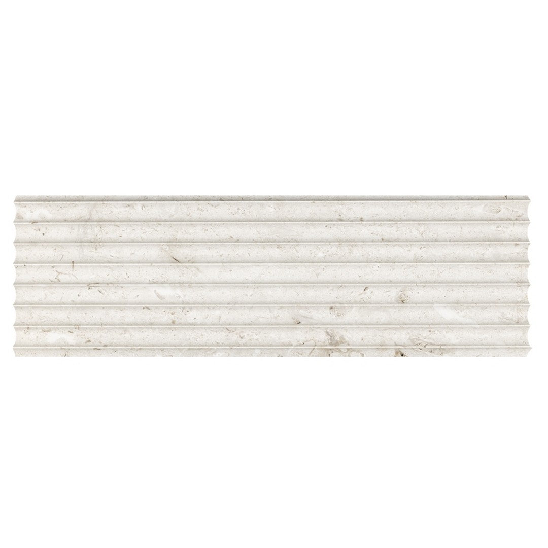 Emser 12" x 36" Flutique Honed Rectified Stone Fluted Limestone Tile