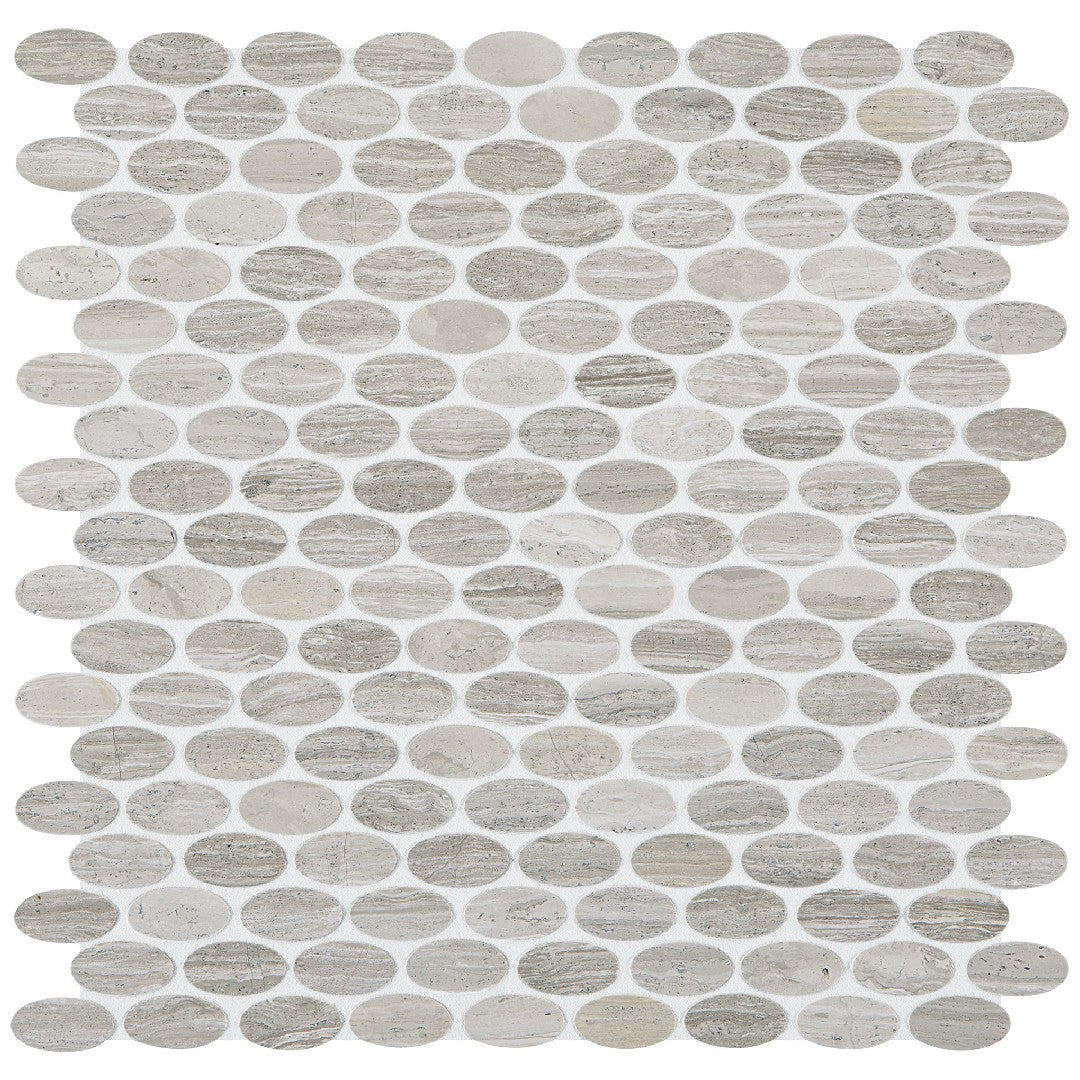 Daltile-Natural-Stone-Limestone-12-x-13-Polished-1.5x0.75-Oval-Mosaic-Chenille-White