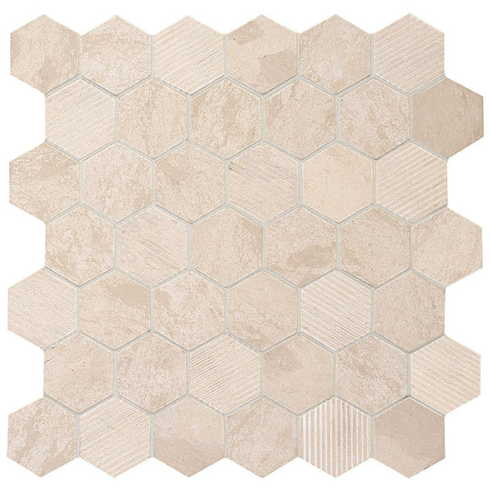 Daltile-Natural-Stone-Limestone-12-x-13-Mix-2-Hexagon-Mosaic-Adour-Creme