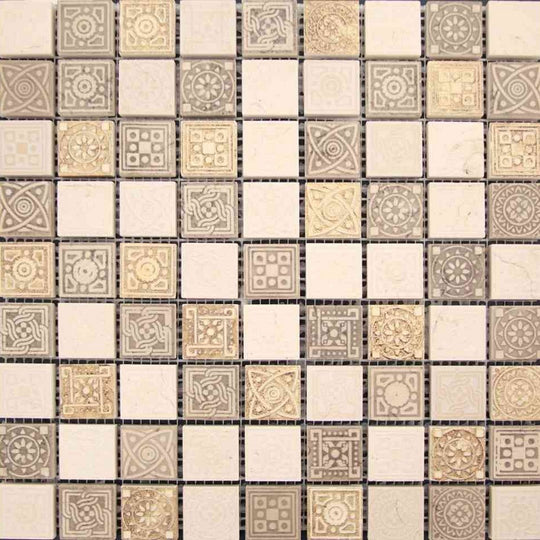 MiR Artistic 12" x 12" Natural Stone 1.2" Square Mosaic