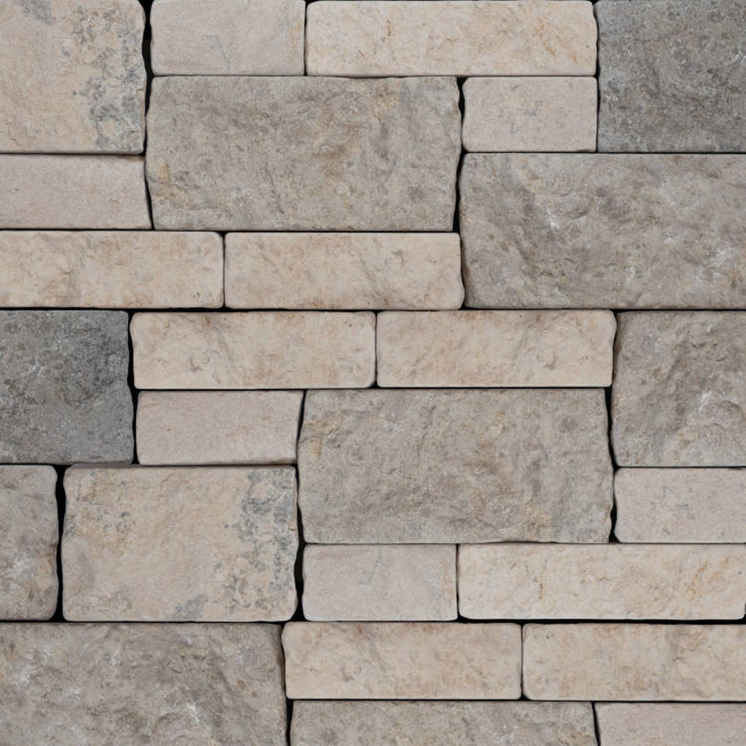 Bedrosians Limestone 8" x 22" Wired Mesh Tumbled Ledger